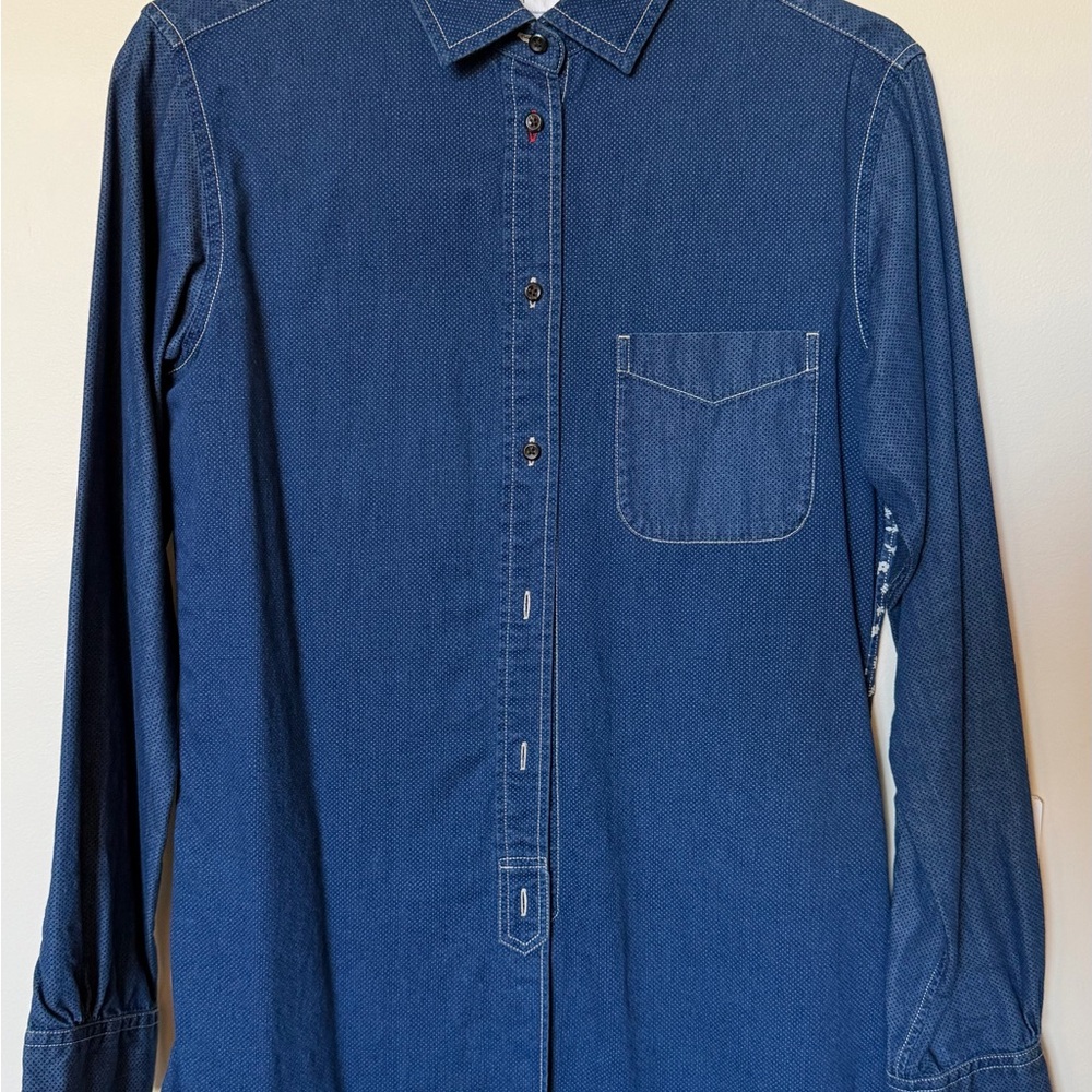 Ines de la Fressange x Uniqlo denim & floral shirt